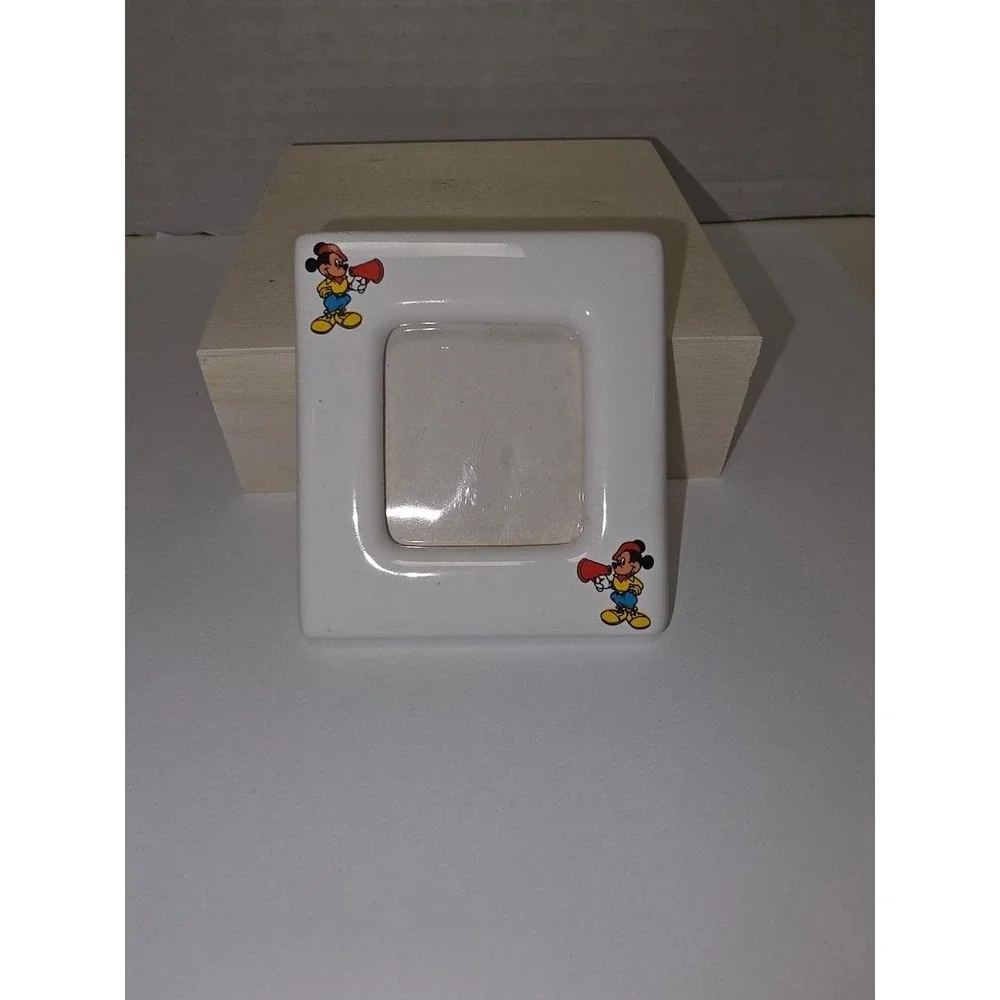 vintage 1989 Walt Disney Mickey Mouse mini ceramic photo frame Kodak Promo Rare